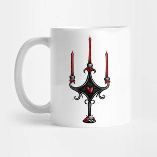 Dark Candlestick with Red Heart Mug